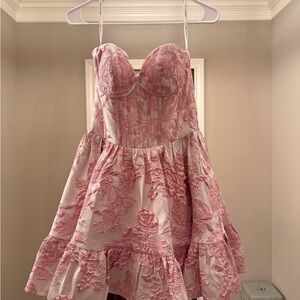 Sherri Hill Pink Floral Mini Dress